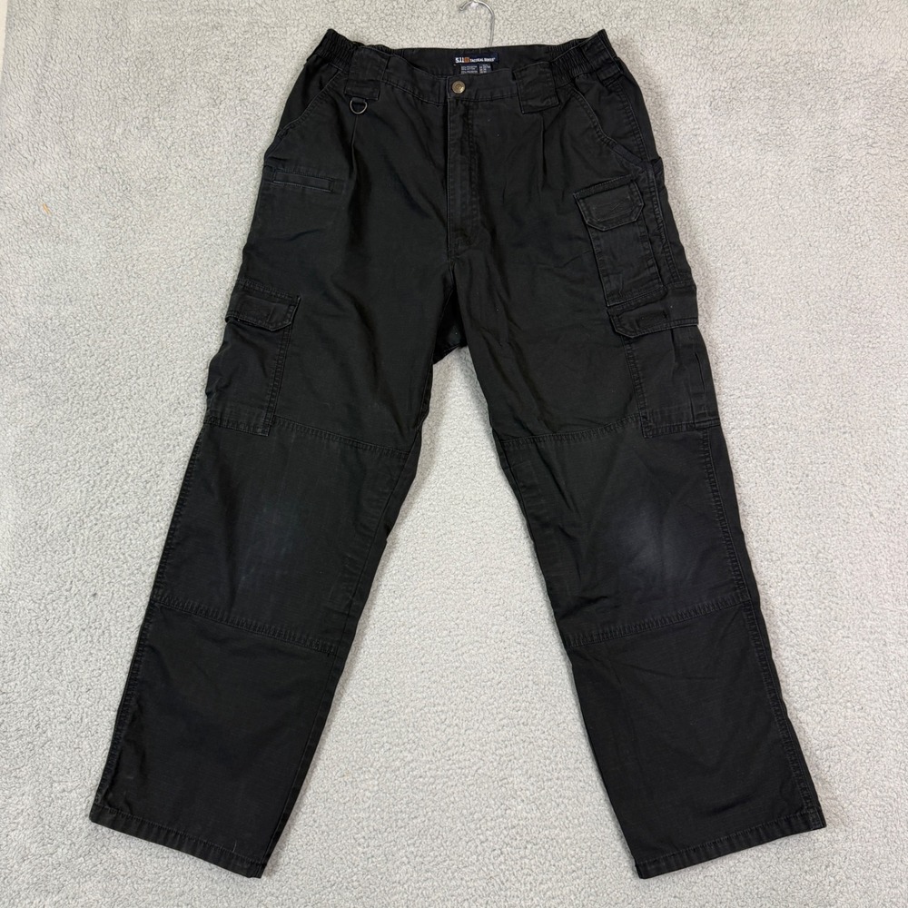 5.11 Tactical Series Mens Black Ripstop Cargo Pants 34x30 Utility Work Trousers